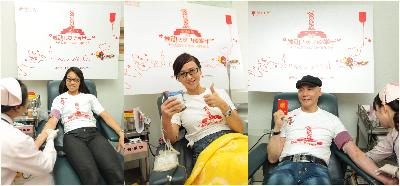 網(wǎng)絡(luò)紅人“WOW健健姐”、著名影星翁虹和觸動(dòng)傳媒創(chuàng)始人兼執(zhí)行主席馮暉中再次參與獻(xiàn)血