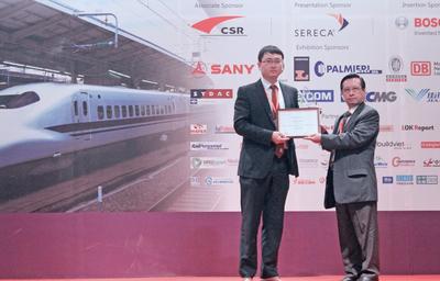 軌交世界峰會(huì)組委會(huì)為必維頒發(fā)“最受推崇檢測領(lǐng)袖獎(jiǎng)”